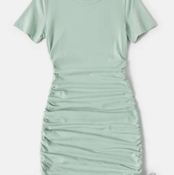 Matching mother daughter cotton drawstring mommy and me dress and onesie - Picture 3 of 5